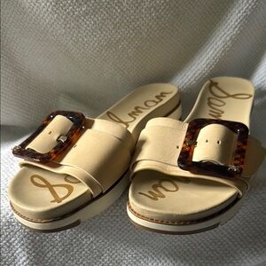 Sam Edelman Cream Minimalist Sandals